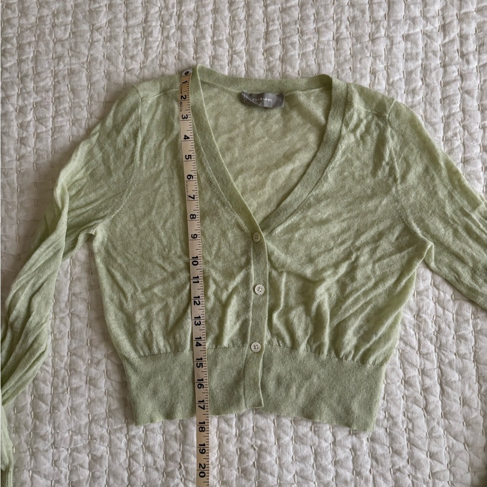 Everlane The Featherweight Alpaca Cardigan Small Green - Picture 5 of 12